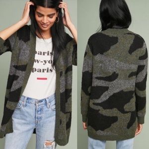 Anthropologie Moth camo cardigan sweater